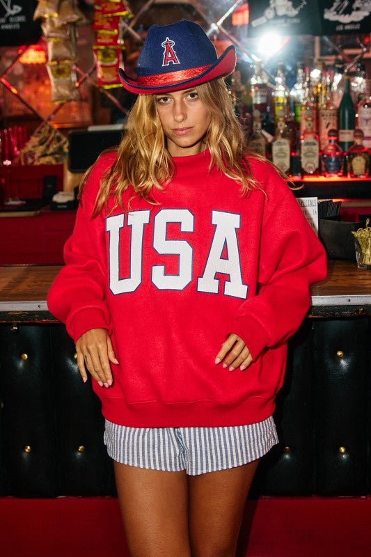 USA & Flag Reversible Mock Neck
