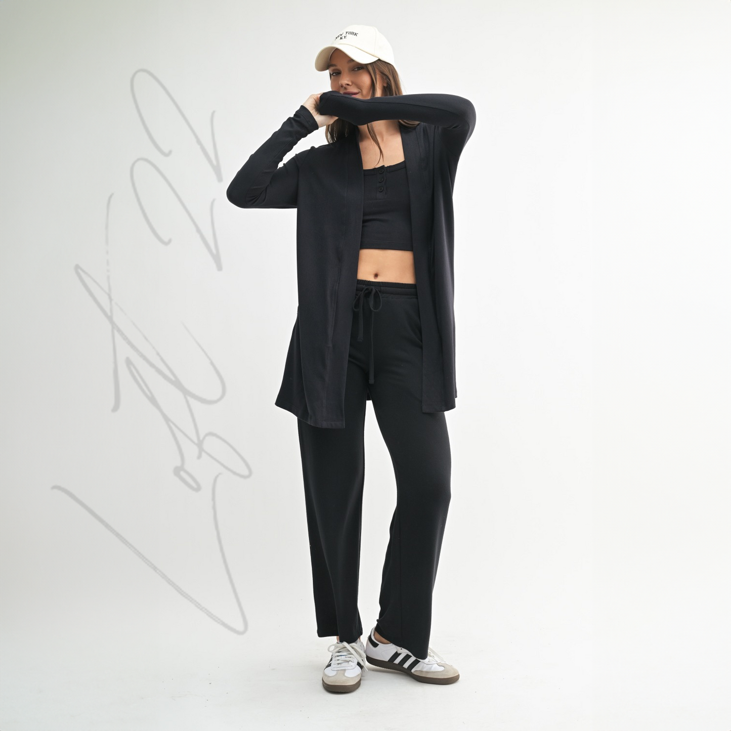 Brushed Hacci Open Cardigan