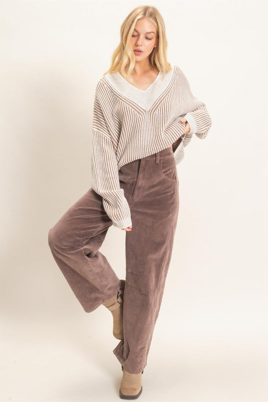 Mineral Washed Wide Leg Pants
