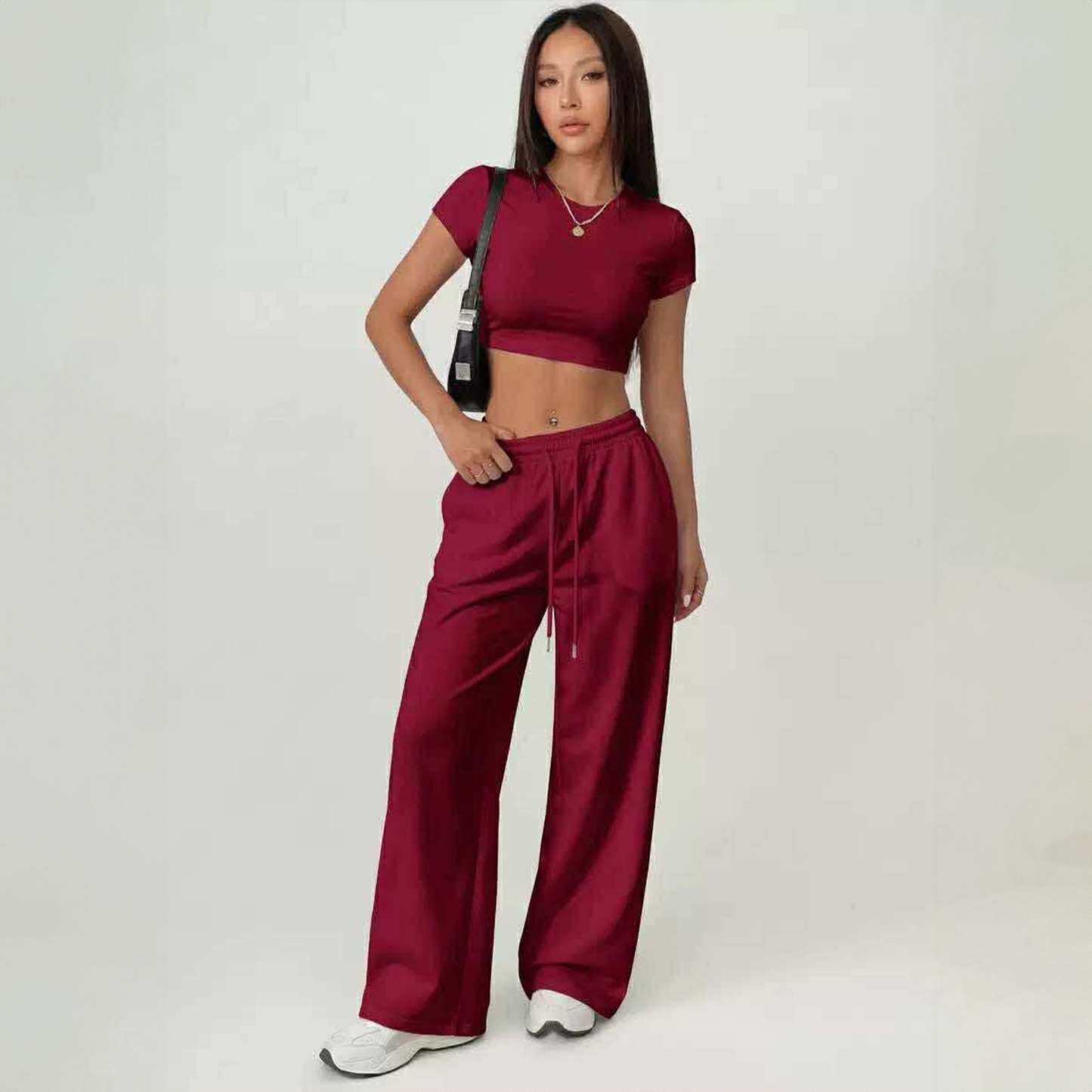 2 Piece Crop Top Pant Set