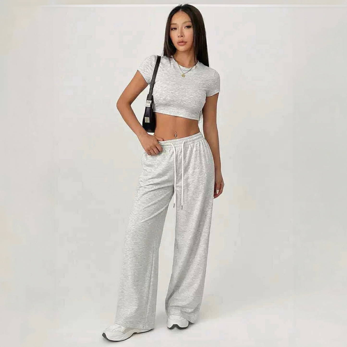 2 Piece Crop Top Pant Set