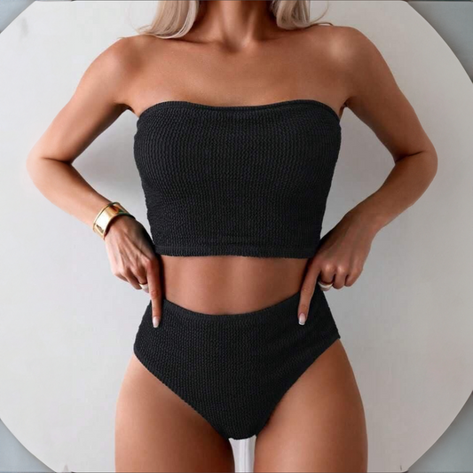 High Waist Tube Top Bikini