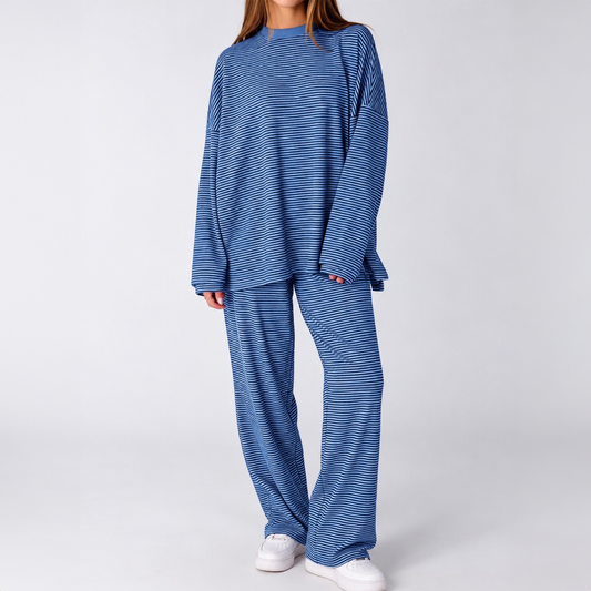 Long Sleeve Striped Lounge Set