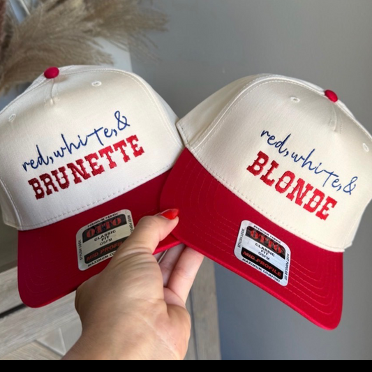 PREORDER - Red White & Brunette Hat