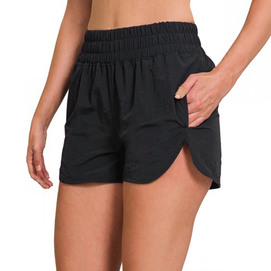 Smocked Running Shorts