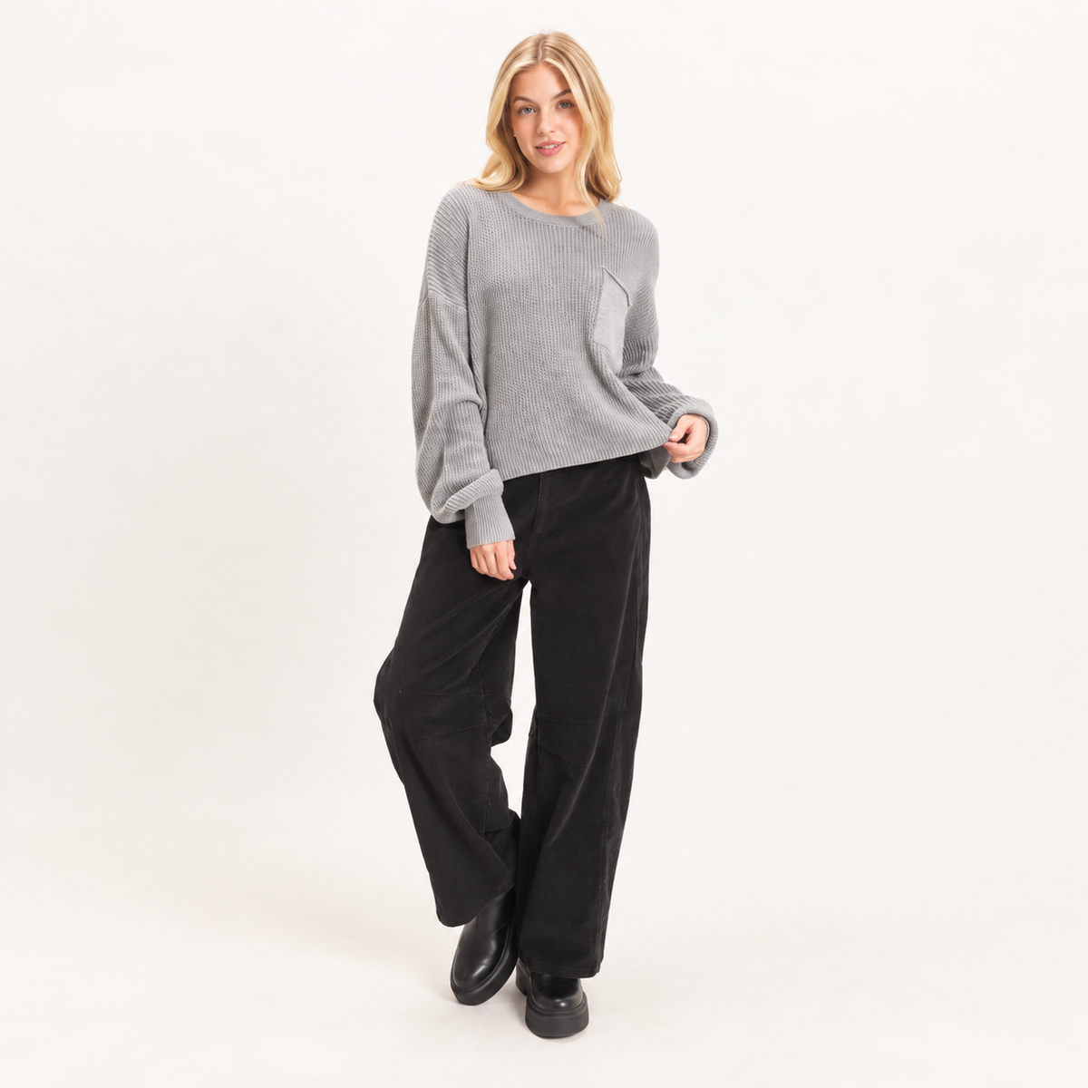 Mineral Washed Wide Leg Pants
