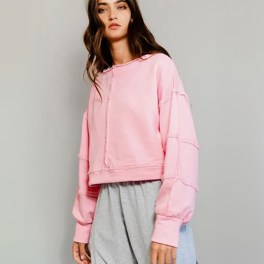 Solid Crop Sweatshirt