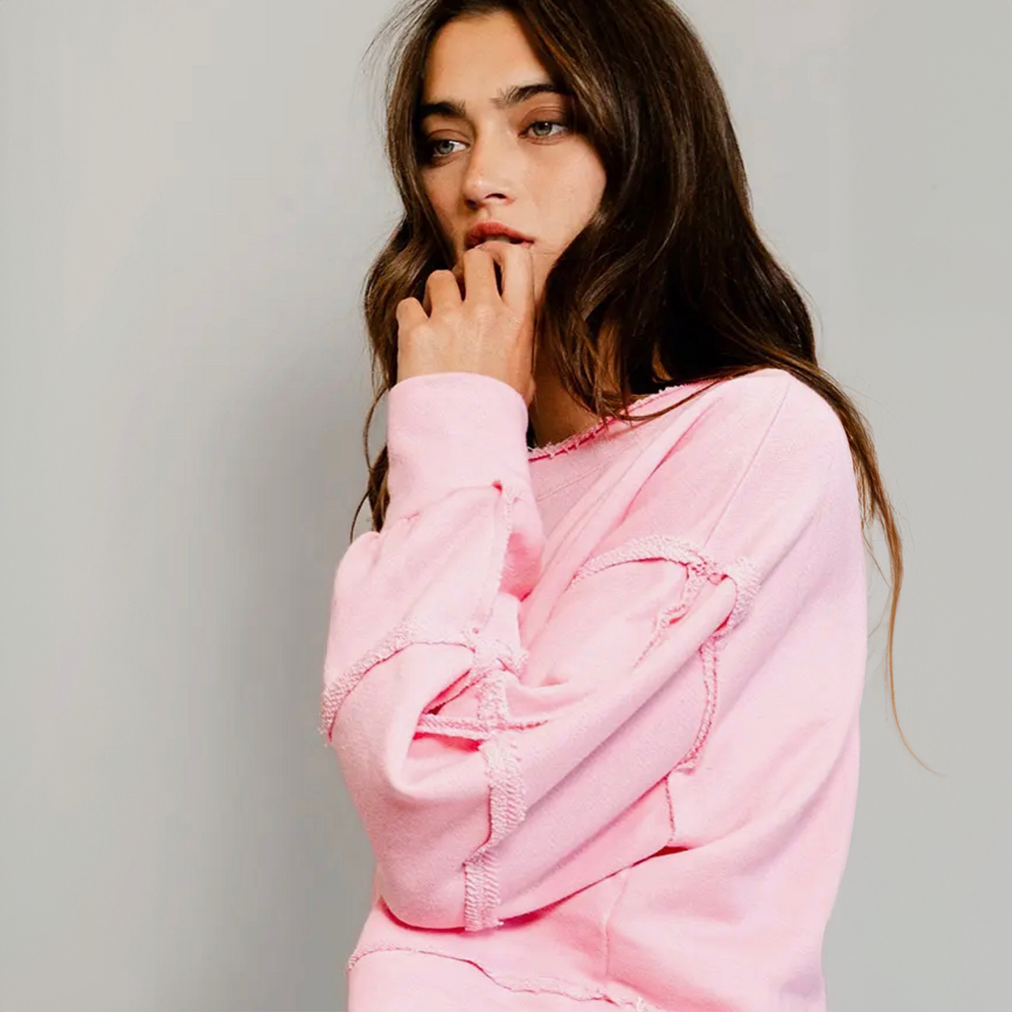Solid Crop Sweatshirt