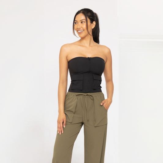 Front Zipper Tube Top